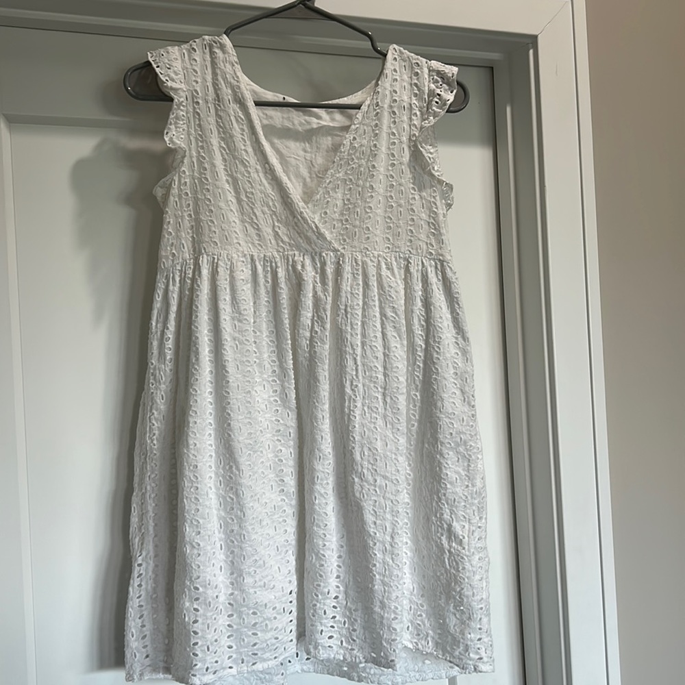 White eyelet babydoll dress M (juniors)